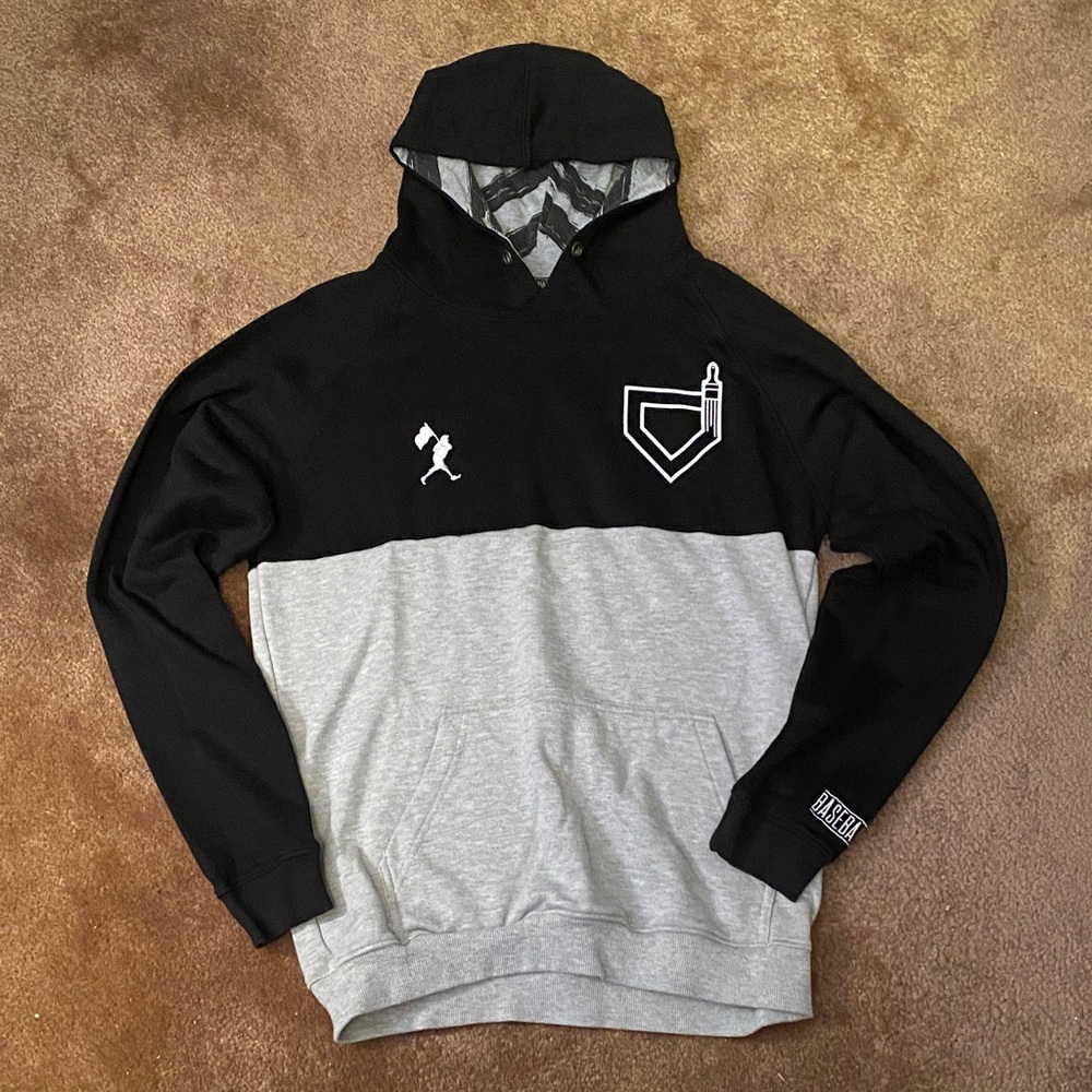 Black and Gray Men's Hoodie with Unique Graphics